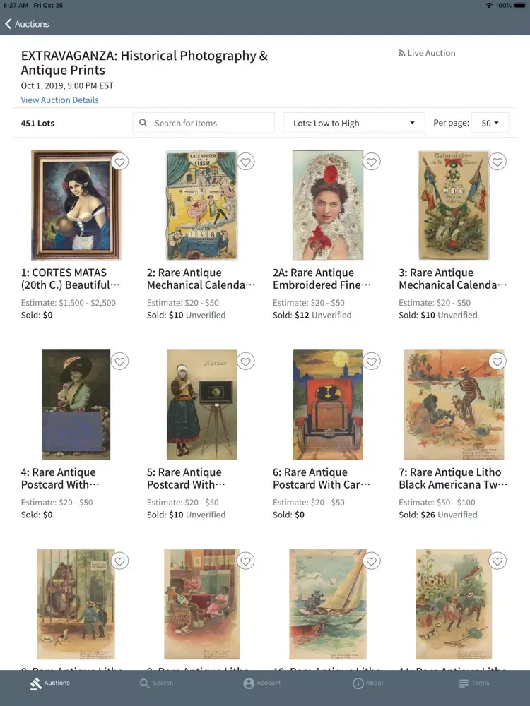 Captures d'écran de Artelisted Live Bidding iPad 