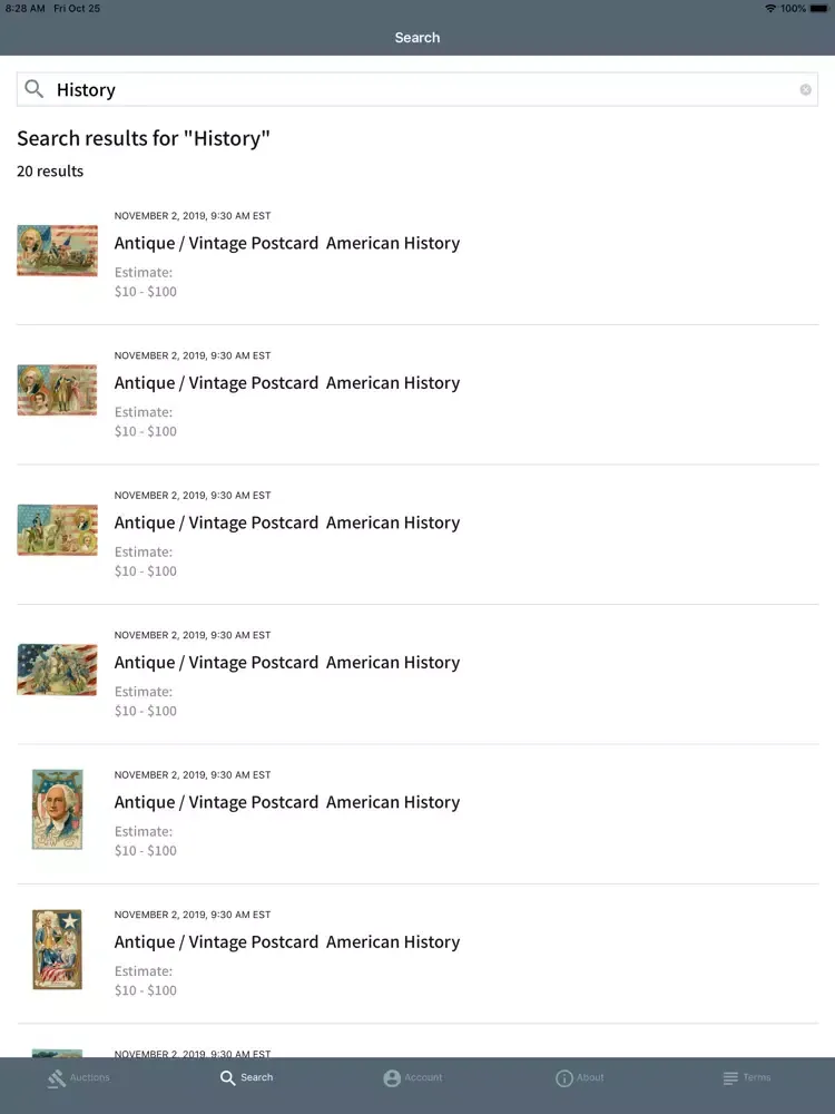 Captures d'écran de Artelisted Live Bidding iPad 