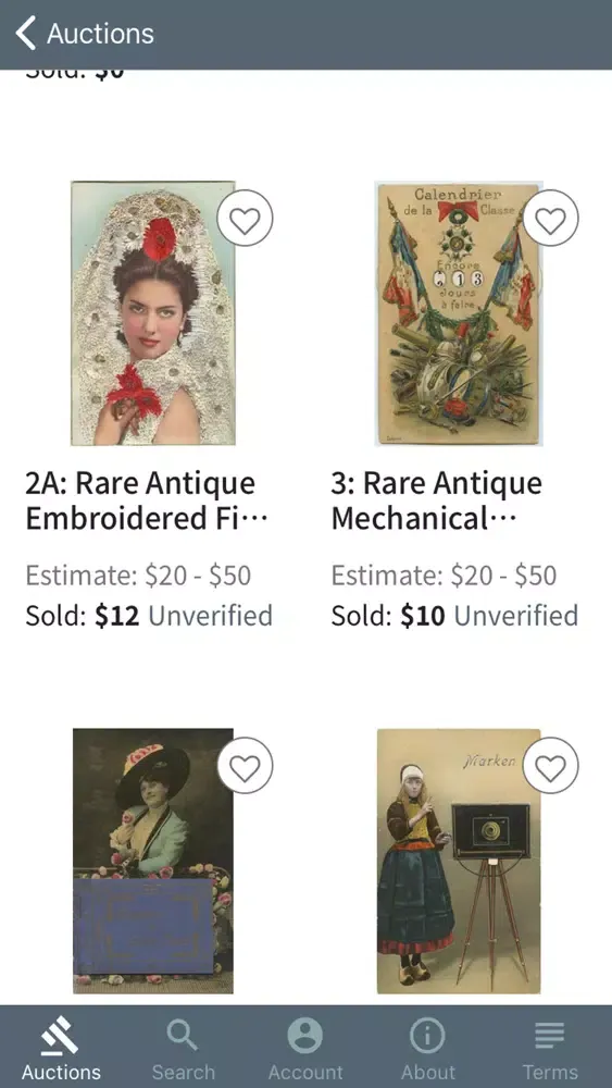 Captures d'écran de Artelisted Live Bidding