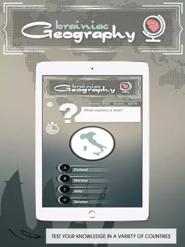Geography Trivia Photo Quiz iPad 应用截图
