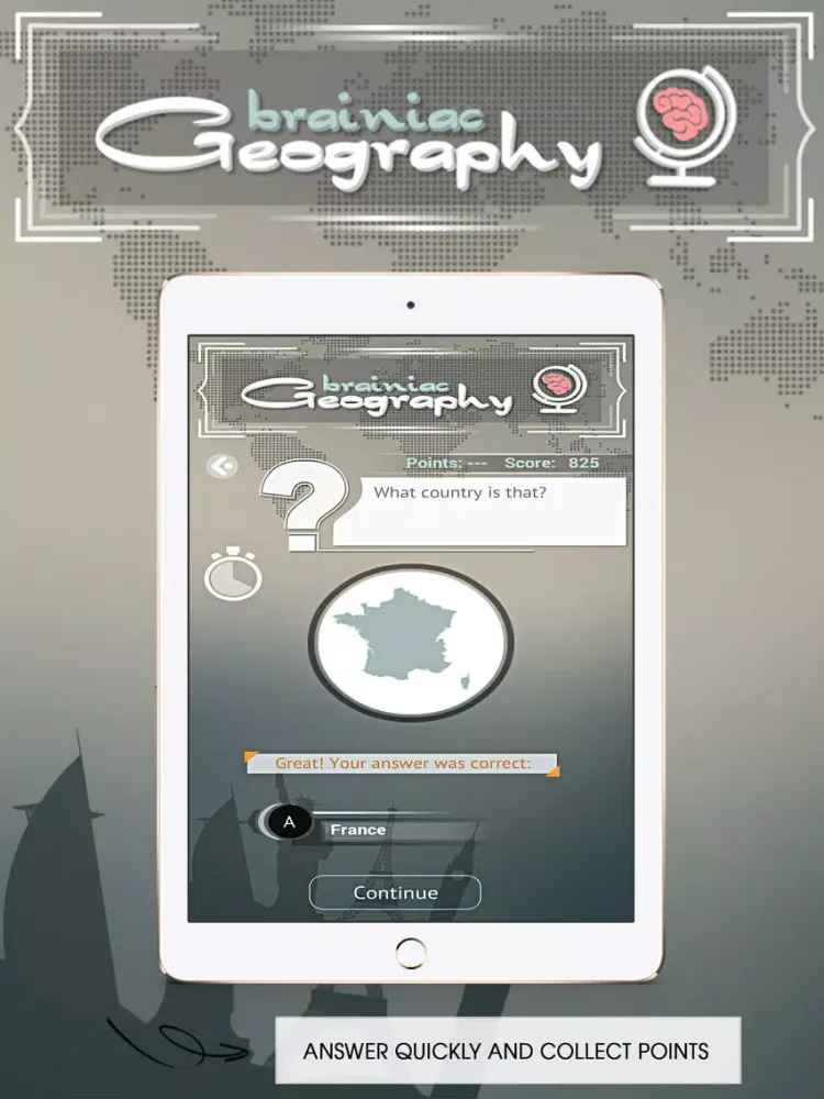Geography Trivia Photo Quiz iPad 应用截图