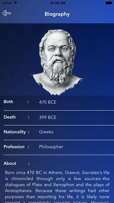 Ảnh chụp màn hình của Quotes of Socrates