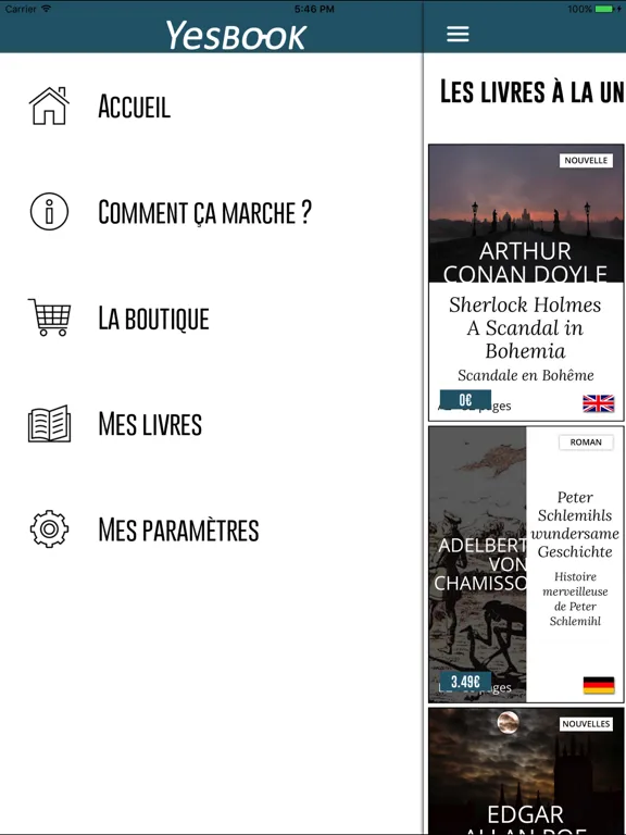 Lire en VO avec Yesbook iPad  स्क्रीनशॉट