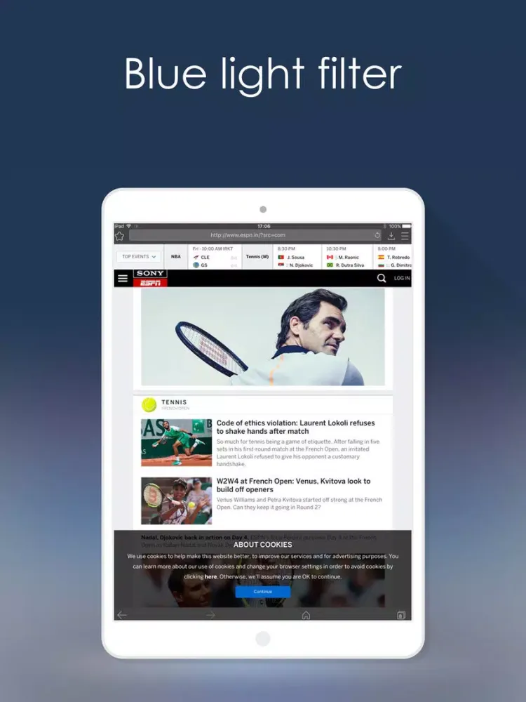 Night Mode - Browser iPad  Ekran Görüntüleri
