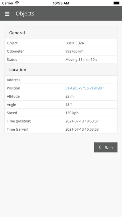 I-GPS Tracking Screenshots