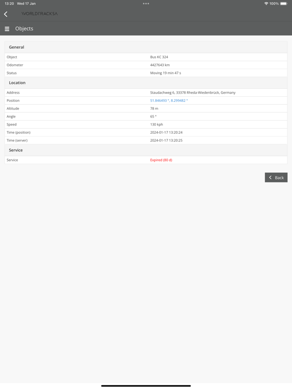 WorldtrackSA iPad  Screenshots