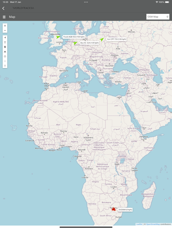 WorldtrackSA iPad  Screenshots