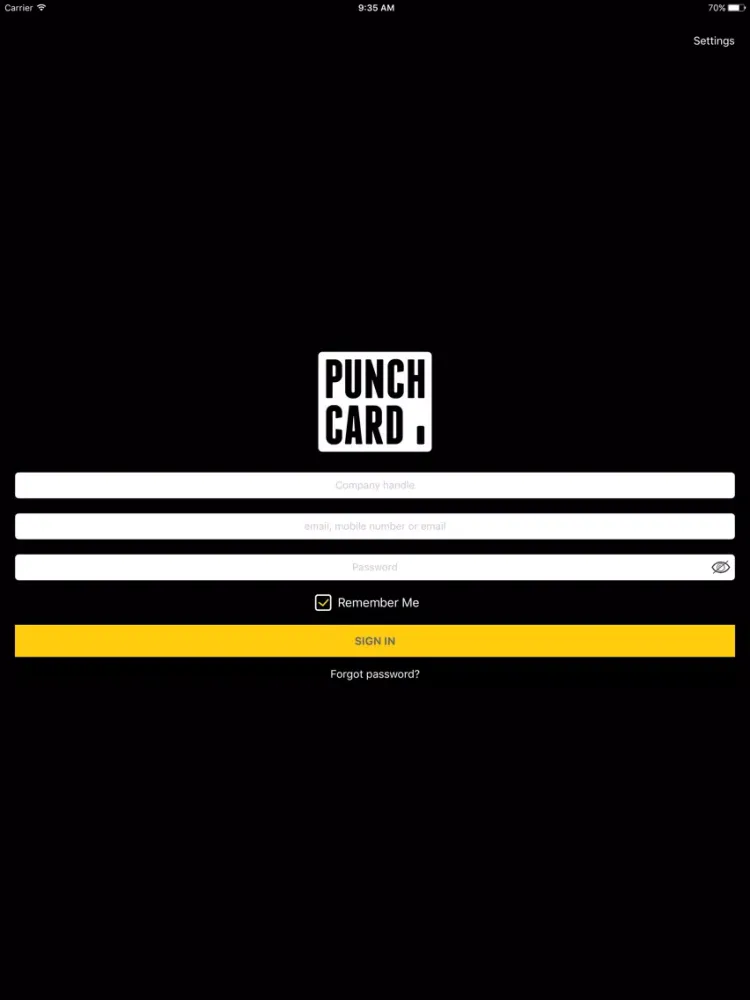 Screenshot di DBA Punchcard iPad 