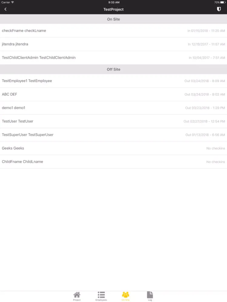 Screenshot di DBA Punchcard iPad 