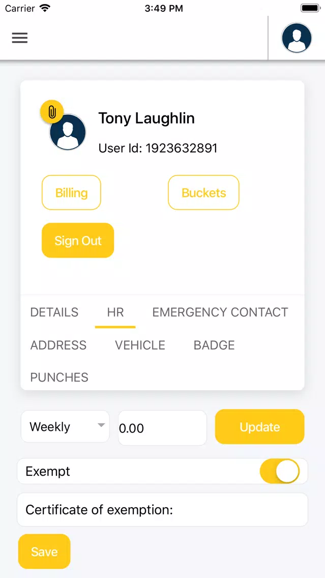 Tangkapan layar DBA Punchcard