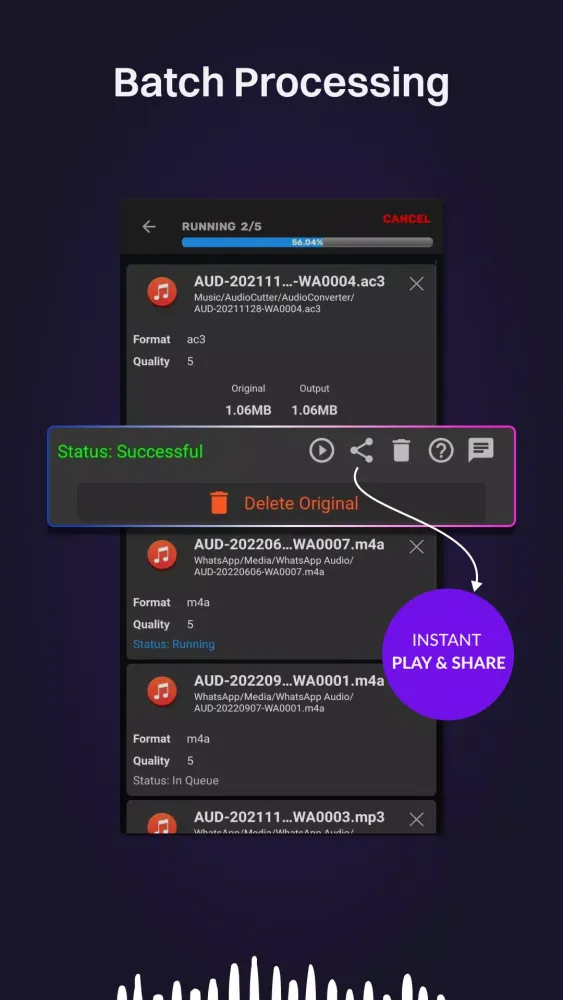 ภาพหน้าจอของ MP3 Cutter, Converter & Merger