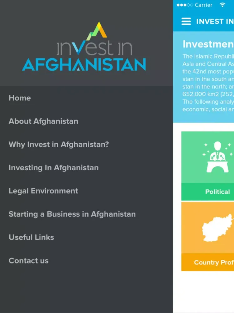 Capturas de pantalla de Invest in Afghanistan iPad 