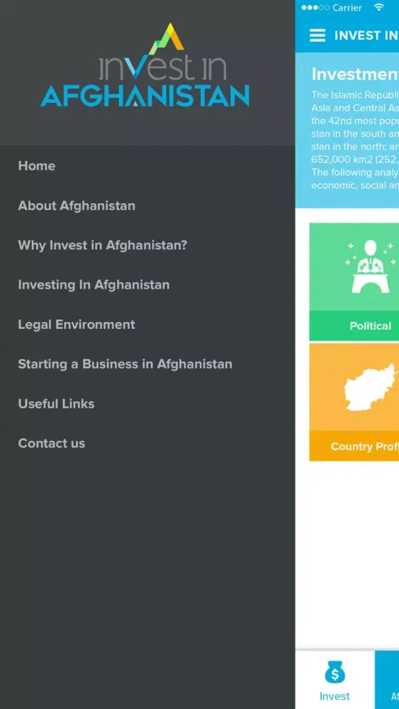 Capturas de pantalla de Invest in Afghanistan
