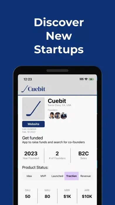 Capturas de tela do Cuebit - Startup Deal Flow