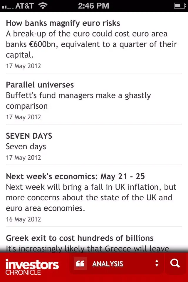 Investors Chronicle iPhone App 스크린샷