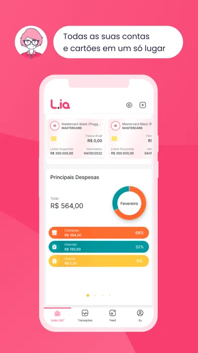 Tangkapan skrin Lia - Assistente Financeira