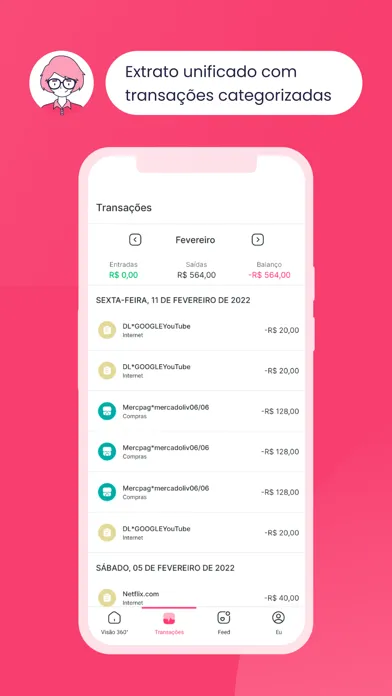 Tangkapan skrin Lia - Assistente Financeira