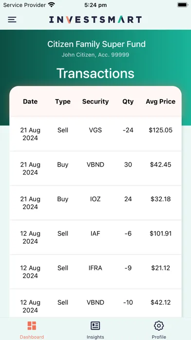 ภาพหน้าจอของ InvestSMART