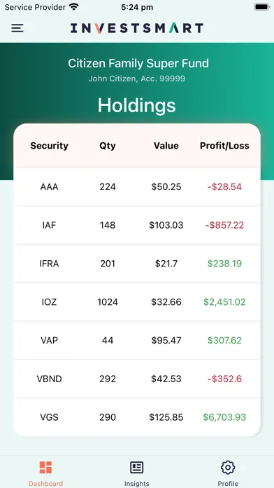 ภาพหน้าจอของ InvestSMART