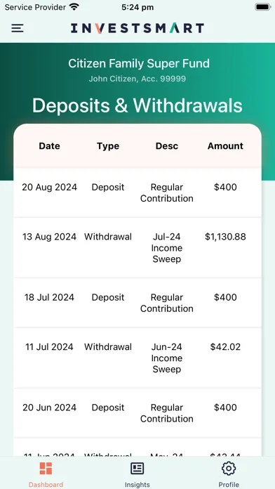 ภาพหน้าจอของ InvestSMART