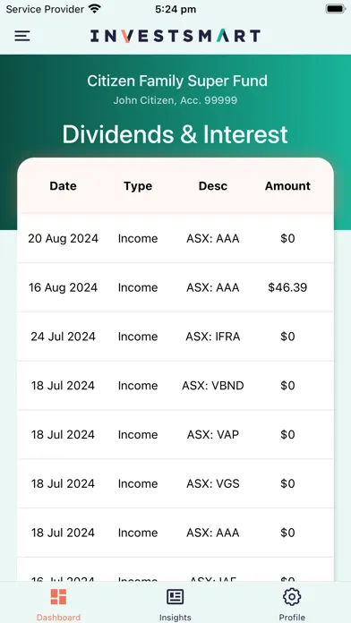 ภาพหน้าจอของ InvestSMART