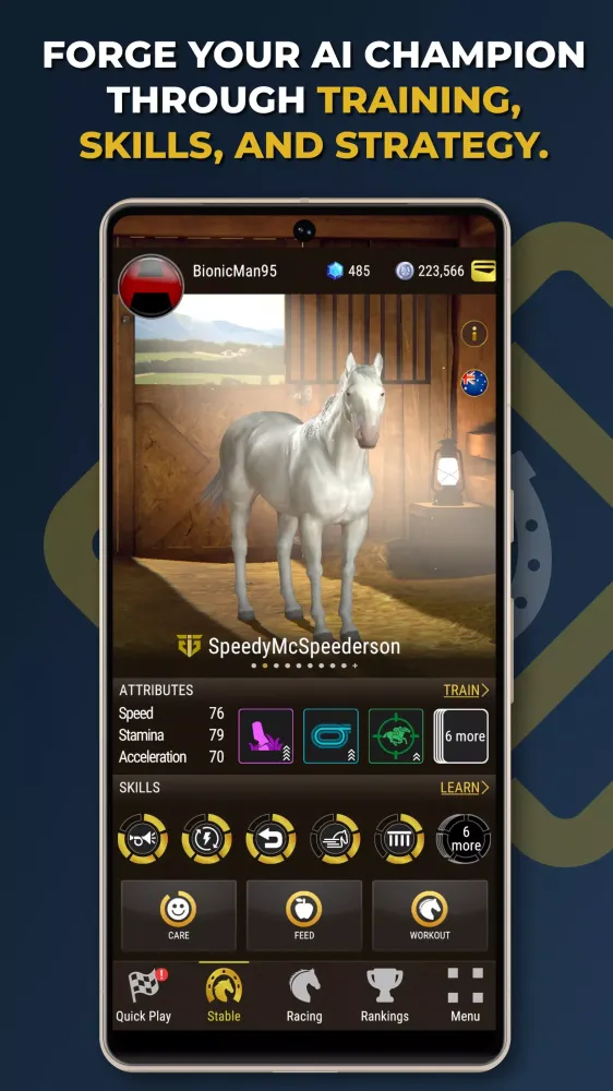 Tangkapan layar Owners Club - AI Horse Racing