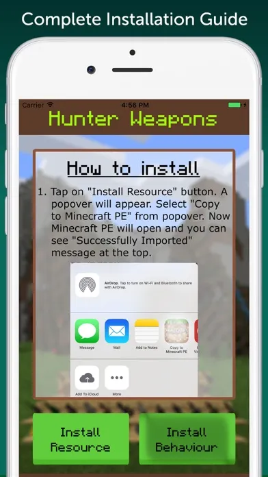 Hunter Weapons Add-On for Minecraft PE: MCPE Screenshots