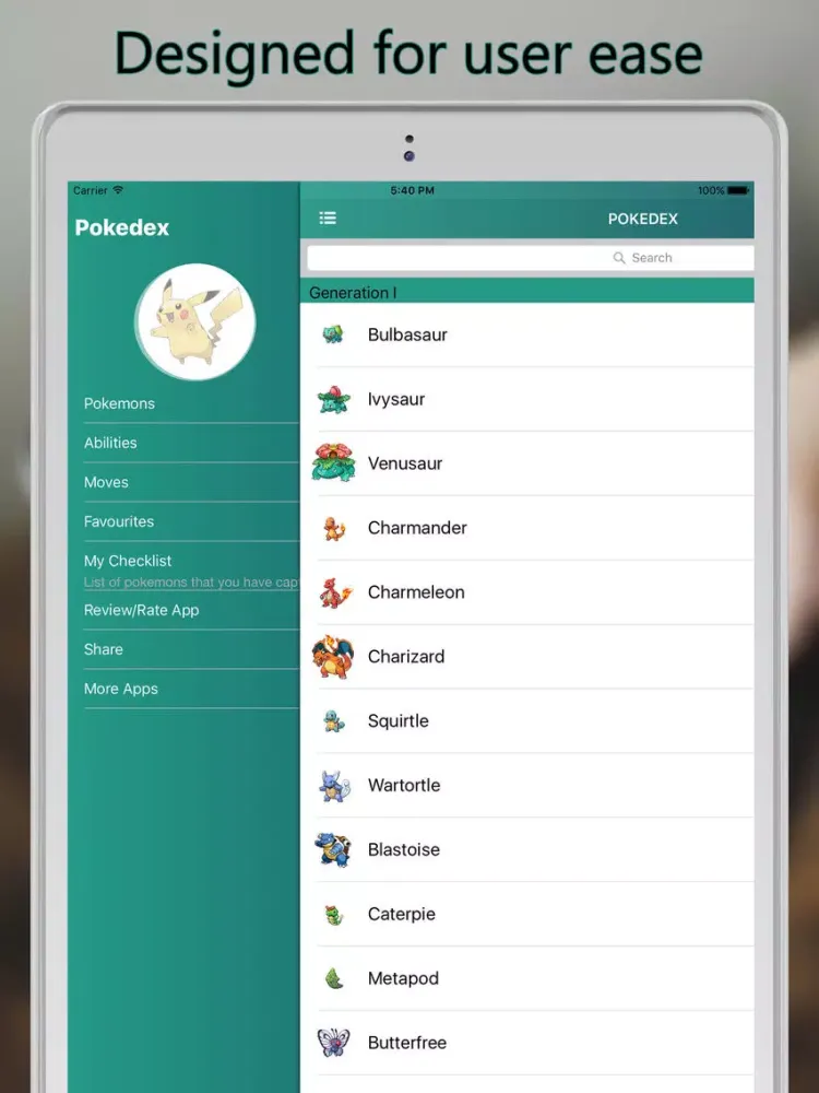 Dex for Pokedex - Dexter of Pokédex for Pokémon iPad  Screenshots