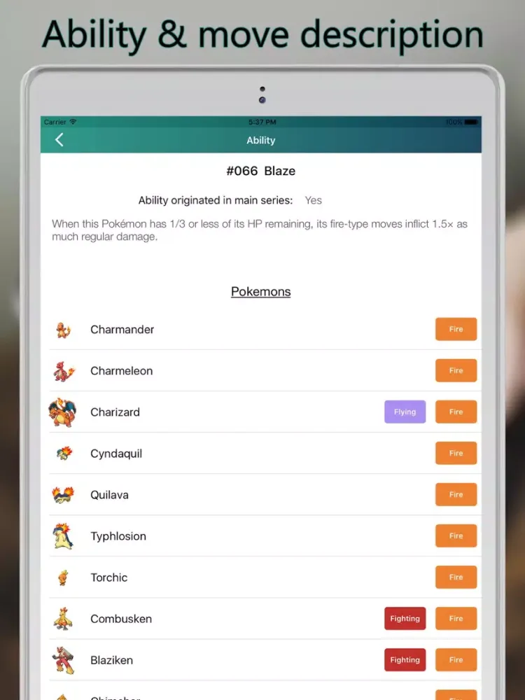 Dex for Pokedex - Dexter of Pokédex for Pokémon iPad  Screenshots