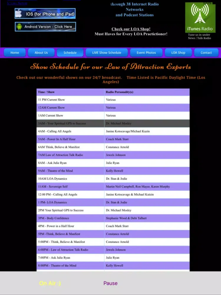 Screenshot di LOA Radio Network iPad 