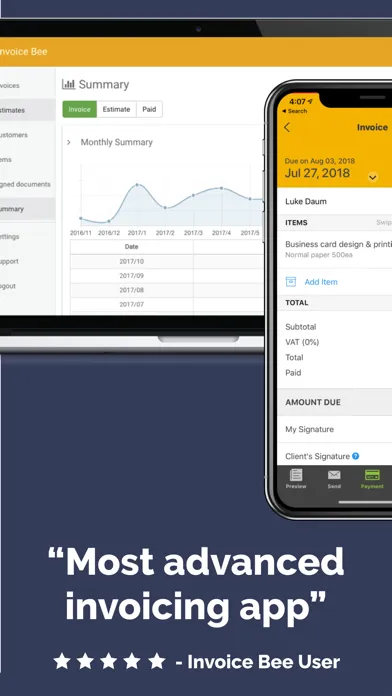 Invoice Bee Estimate Maker 2Go Screenshots