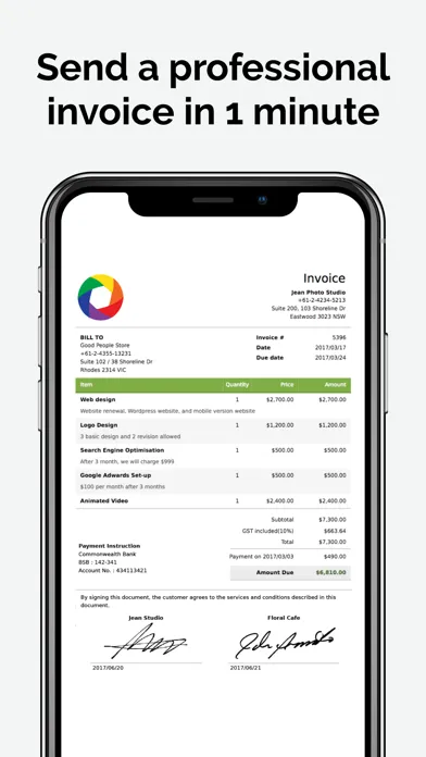 Invoice Bee Estimate Maker 2Go Screenshots