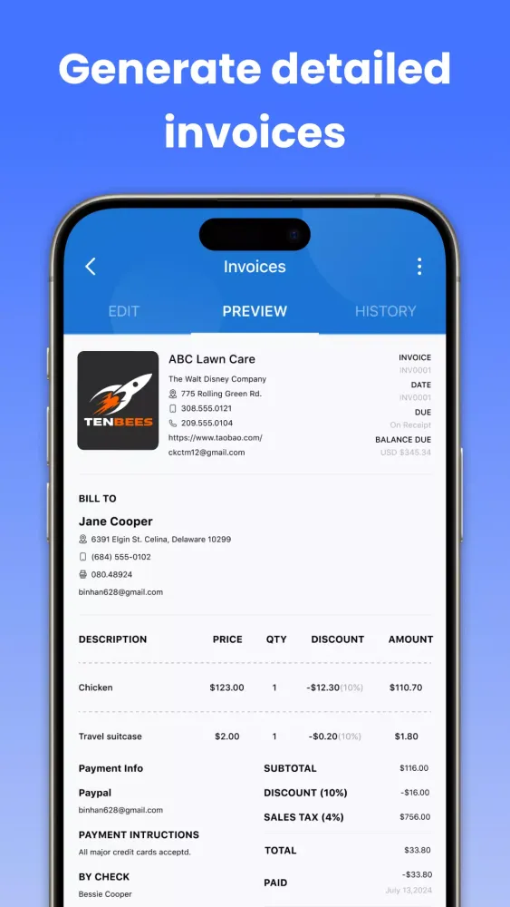 BillUp: Easy Invoice Maker スクリーンショット