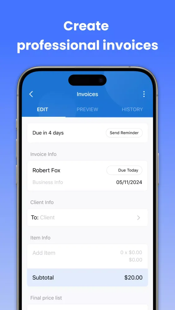 BillUp: Easy Invoice Maker スクリーンショット