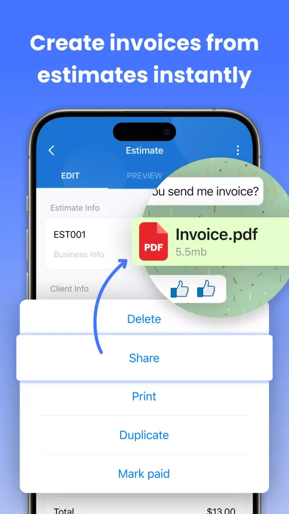 BillUp: Easy Invoice Maker スクリーンショット