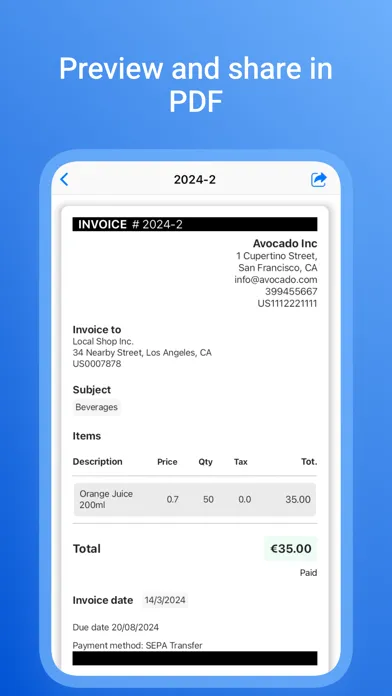 Fatturo - Easy Invoice سکرین شاٹس