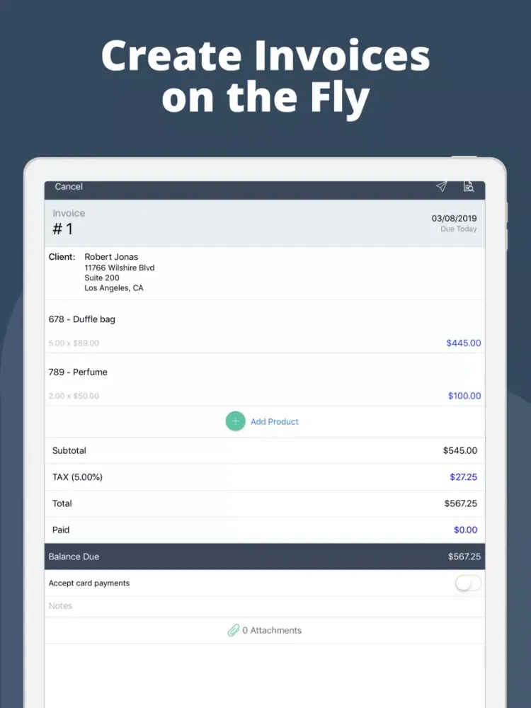 Invoice Maker Business Receipt iPad  Screenshots