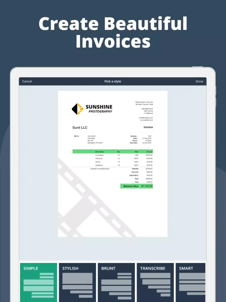 Invoice Maker Business Receipt iPad  Screenshots