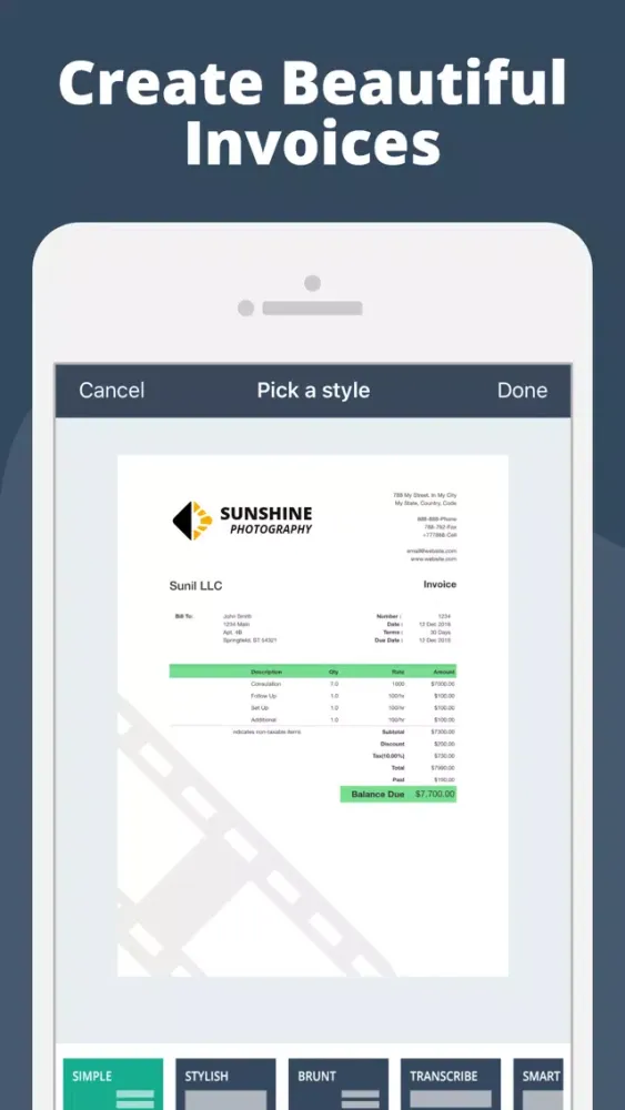 Invoice Maker Business Receipt Screenshots