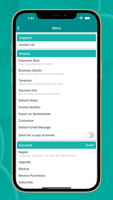 Tangkapan layar INVOICE SIMPLE