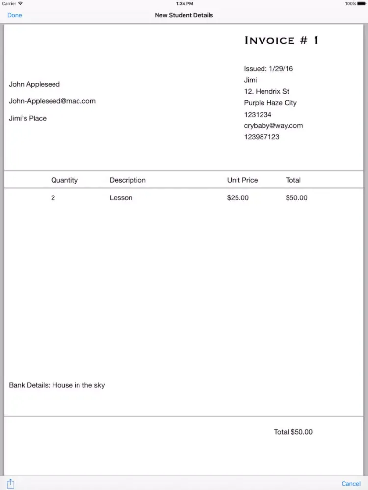 Invoice Small Business Lite iPad  স্ক্রিনশট