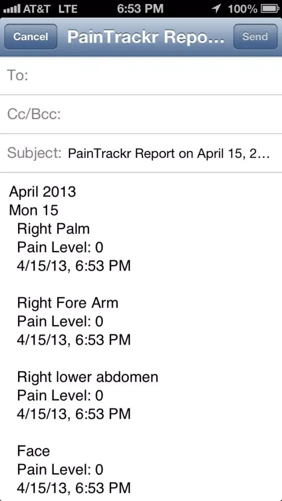 Zrzuty ekranu PainTrackr - Track Pain, Chronic Pain, and Pain History