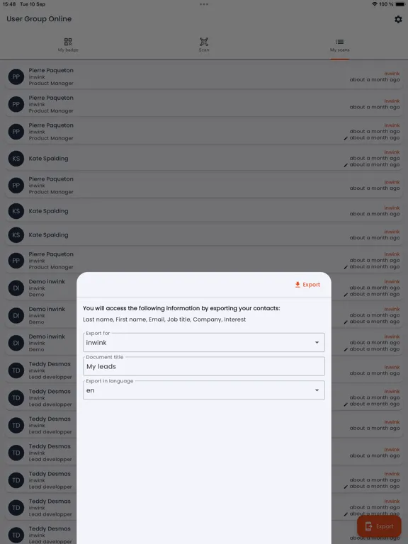 Скриншоты inwink Leadgen iPad 