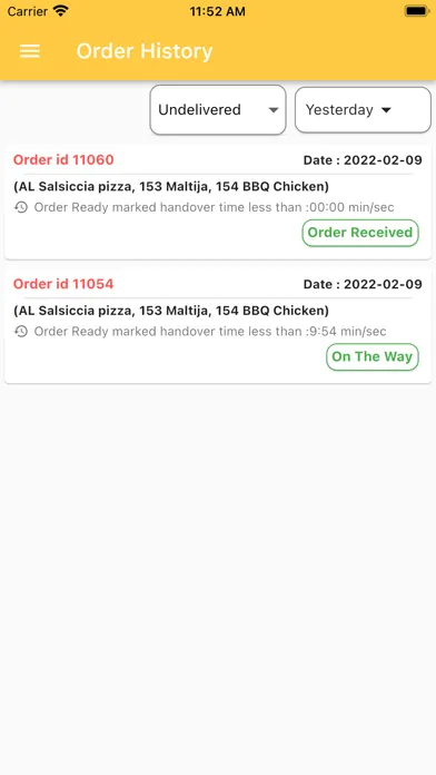 eMenu Live Order 스크린샷