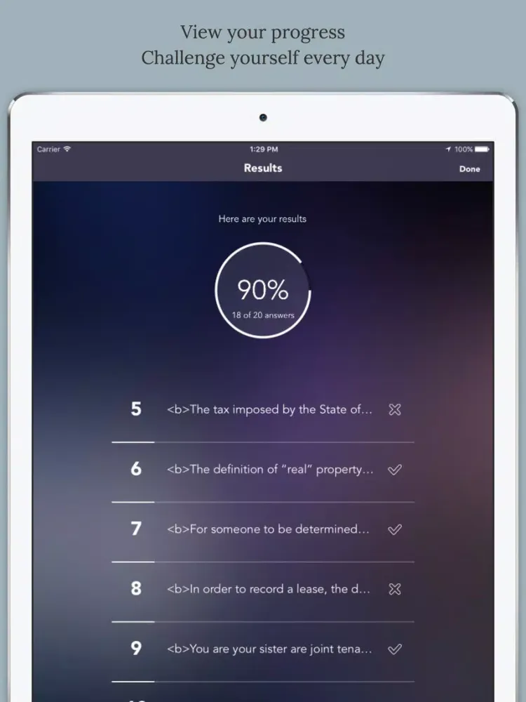 CA Real Estate Test Prep iPad 应用截图