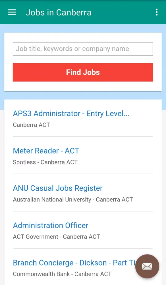 Zrzuty ekranu Jobs in Canberra, Australia
