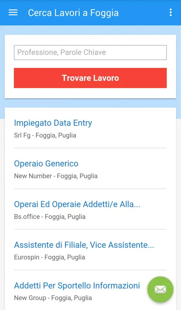 Tangkapan layar Offerte di Lavoro Foggia