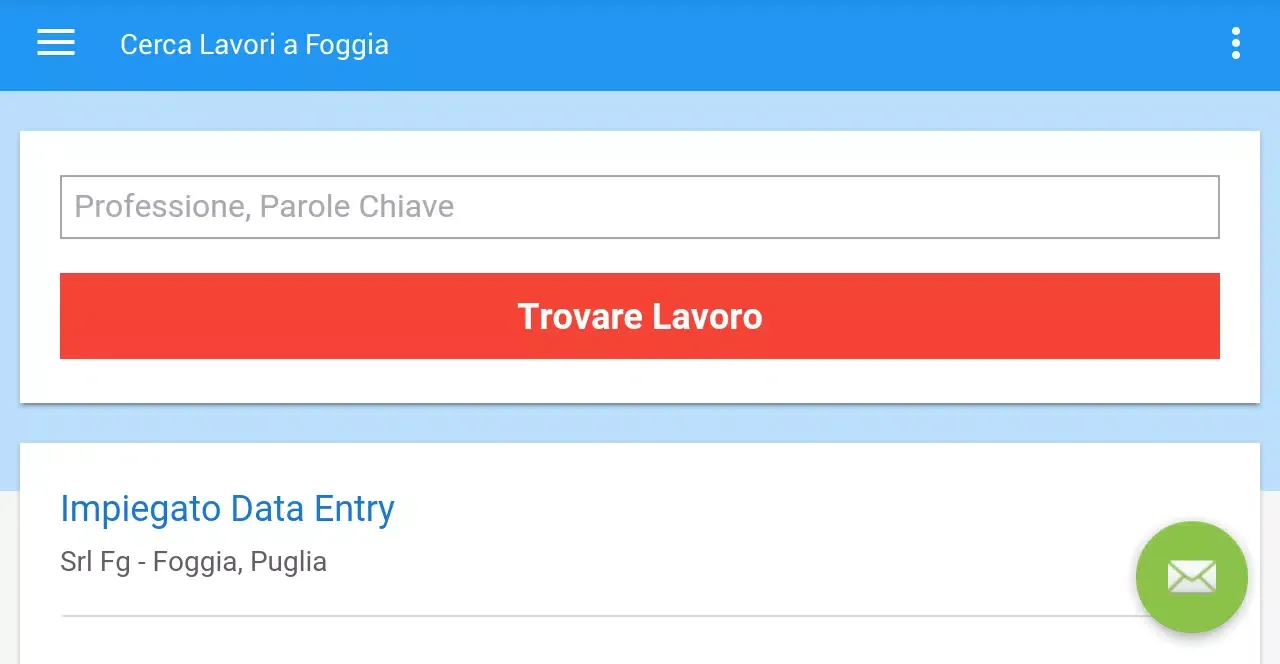 Tangkapan layar Offerte di Lavoro Foggia