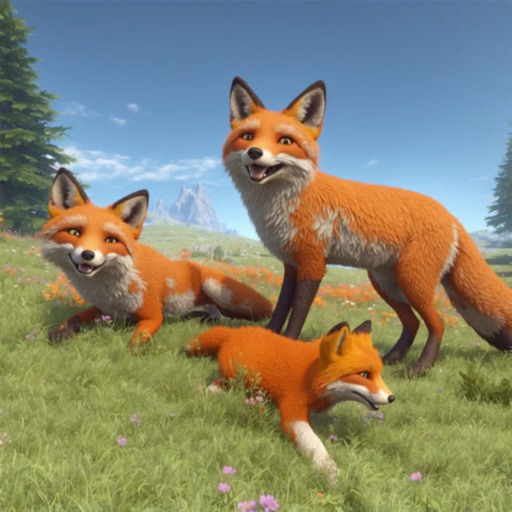 Virtual Arctic Fox Family Sim