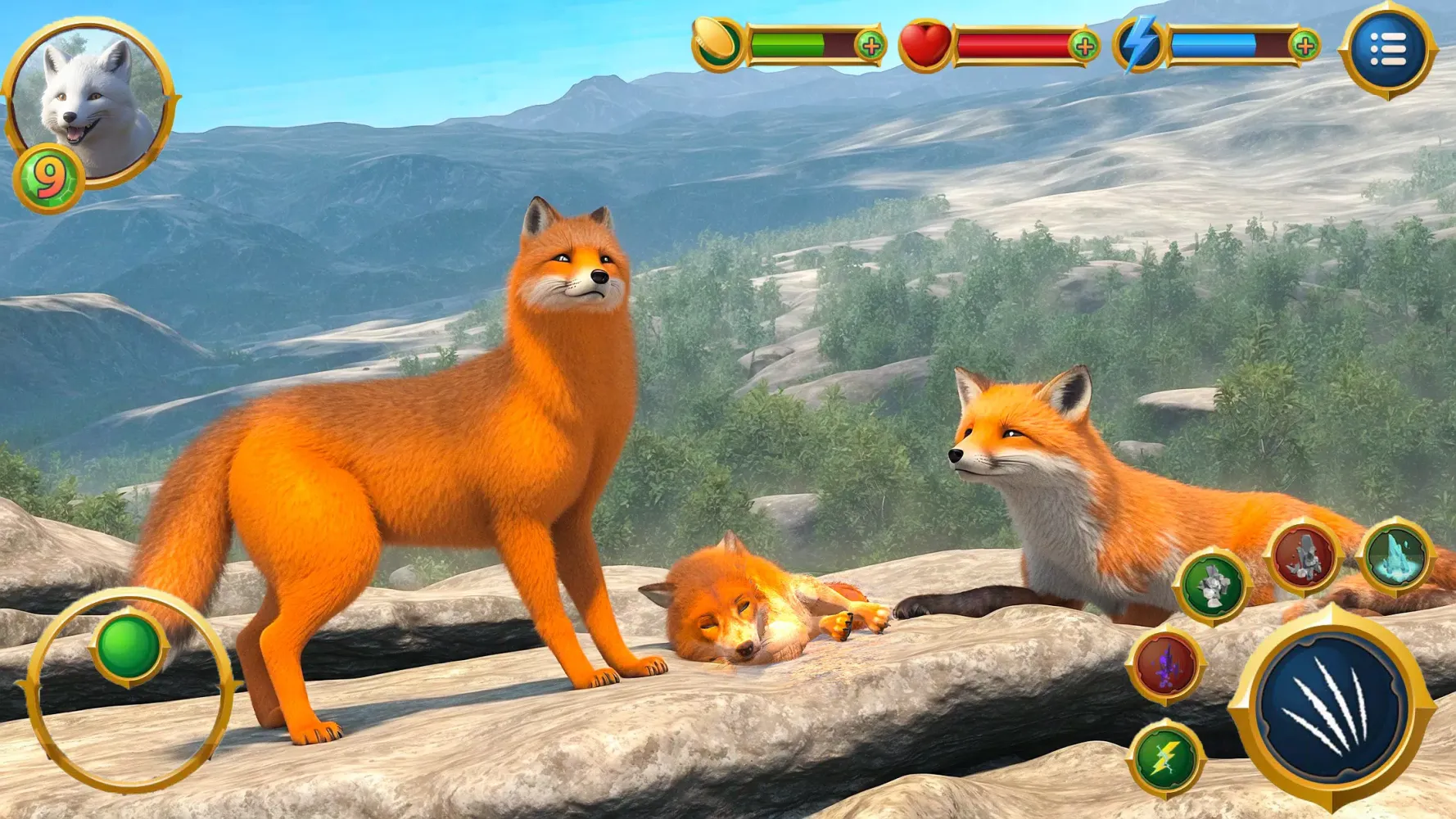 Virtual Arctic Fox Family Sim Screenshots